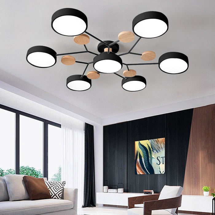 Modern Circular Semi Flush Mount LED Ceiling Light | Living Room