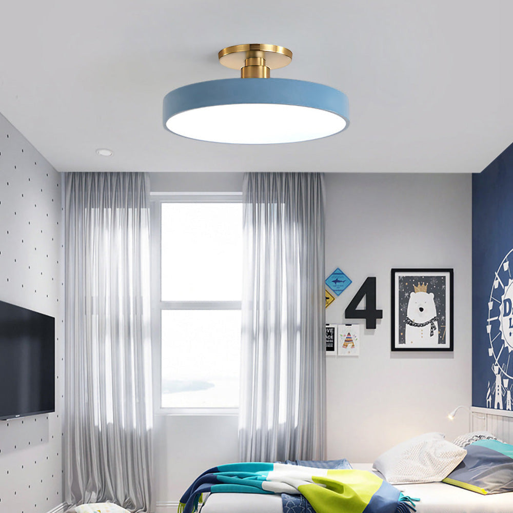 Modern Concise Circular LED Semi Flush Mount Ceiling Light | Minimalist Design