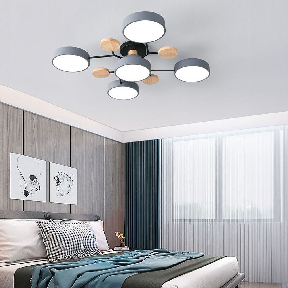 Modern Circular Semi Flush Mount LED Ceiling Light | Living Room