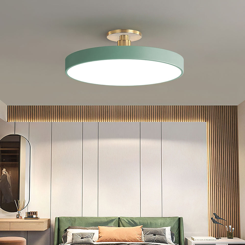 Modern Concise Circular LED Semi Flush Mount Ceiling Light | Minimalist Design