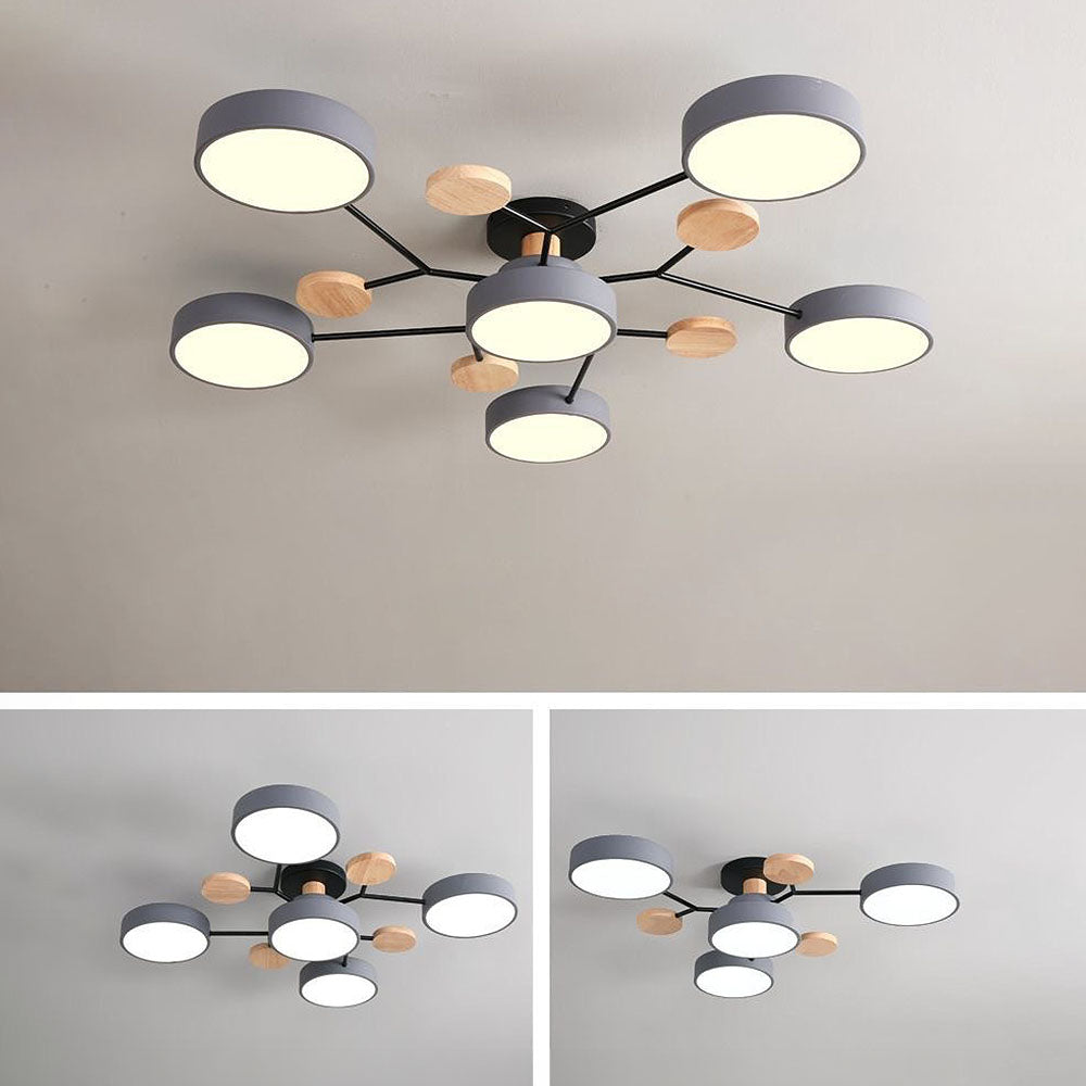 Modern Circular Semi Flush Mount LED Ceiling Light | Living Room