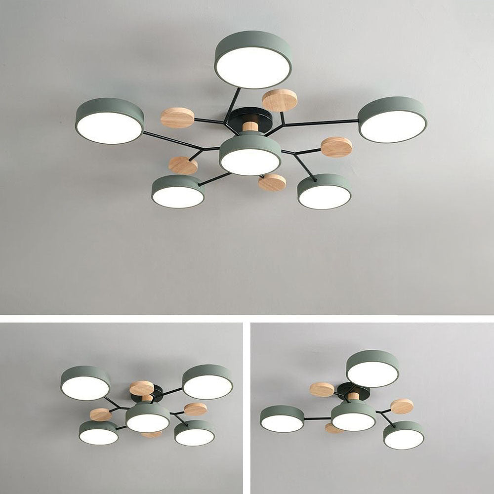 Modern Circular Semi Flush Mount LED Ceiling Light | Living Room