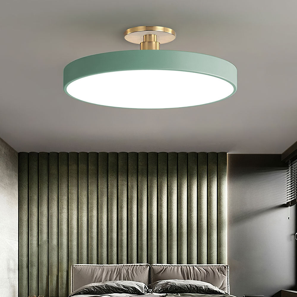 Modern Concise Circular LED Semi Flush Mount Ceiling Light | Minimalist Design