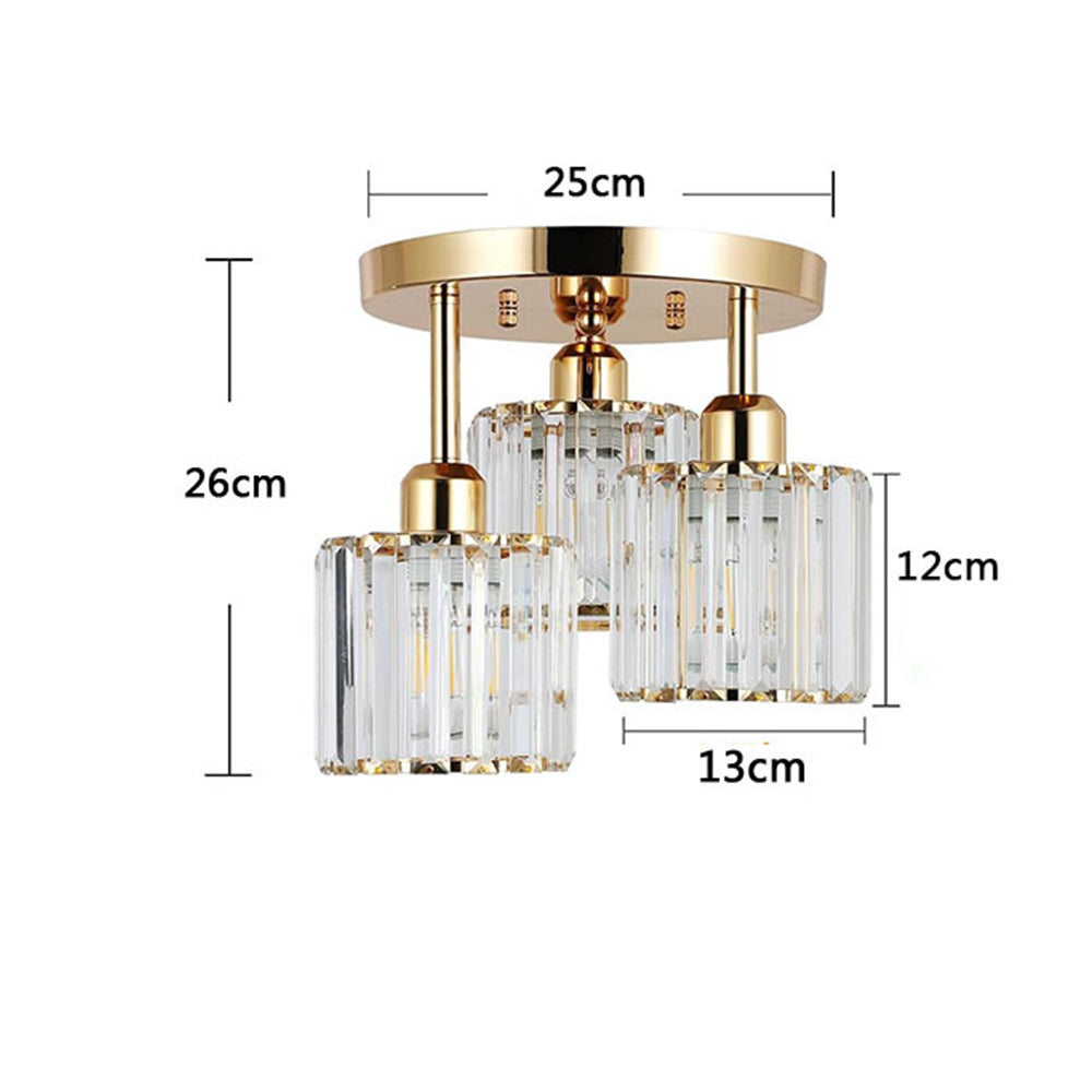 Crystal Semi Flush Ceiling Light | Elegant