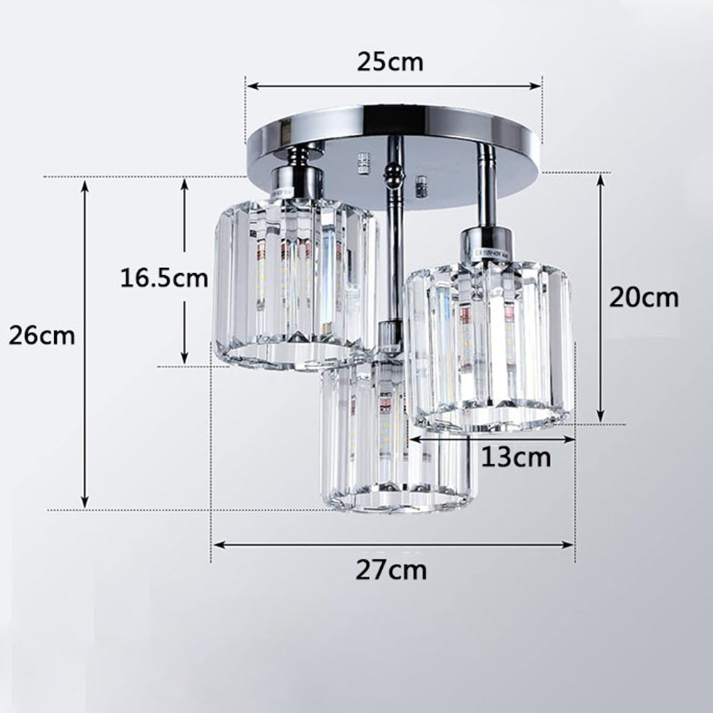 Crystal Semi Flush Ceiling Light | Elegant