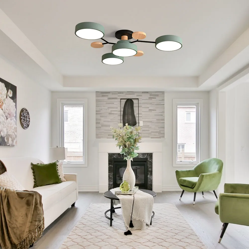 Modern Circular Semi Flush Mount LED Ceiling Light | Living Room