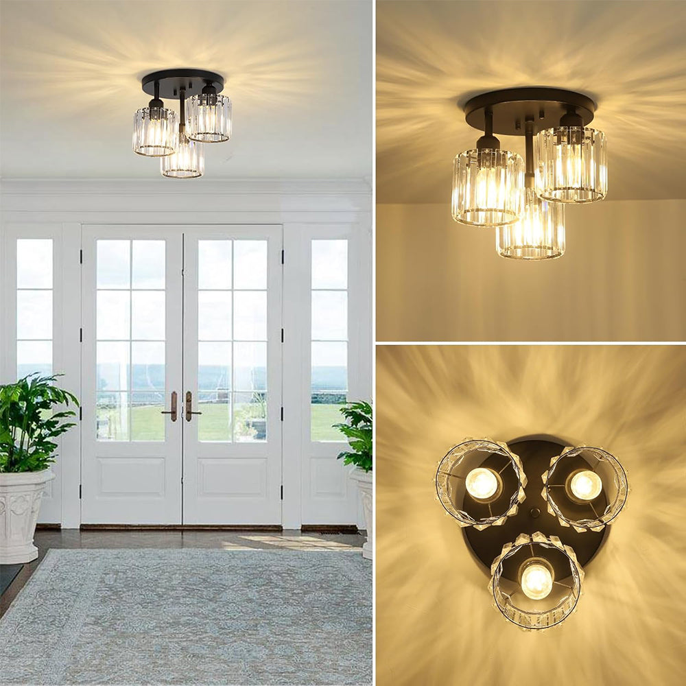 Crystal Semi Flush Ceiling Light | Elegant