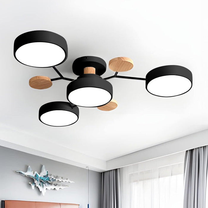 Modern Circular Semi Flush Mount LED Ceiling Light | Living Room