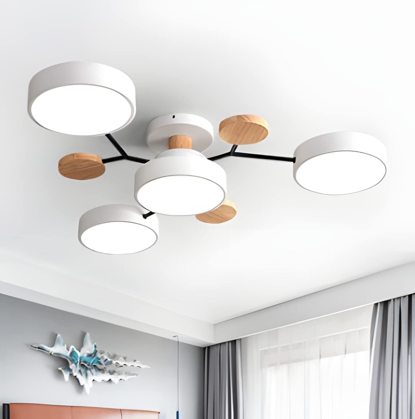 Modern Circular Semi Flush Mount LED Ceiling Light | Living Room