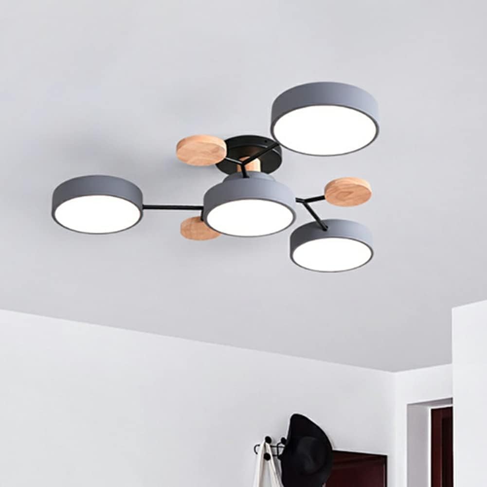 Modern Circular Semi Flush Mount LED Ceiling Light | Living Room