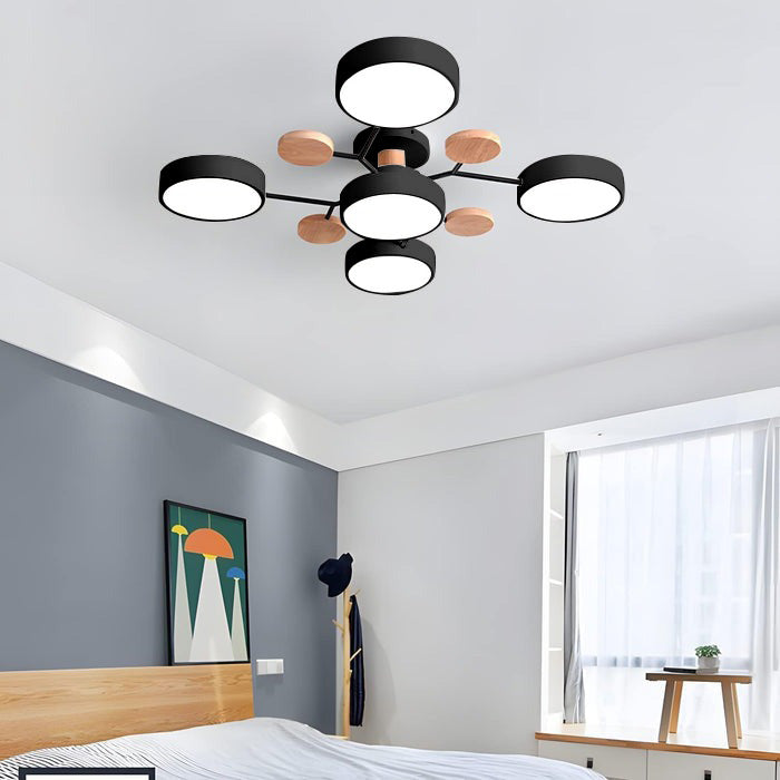 Modern Circular Semi Flush Mount LED Ceiling Light | Living Room