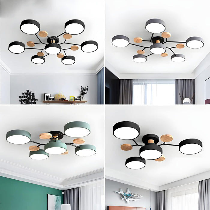 Modern Circular Semi Flush Mount LED Ceiling Light | Living Room