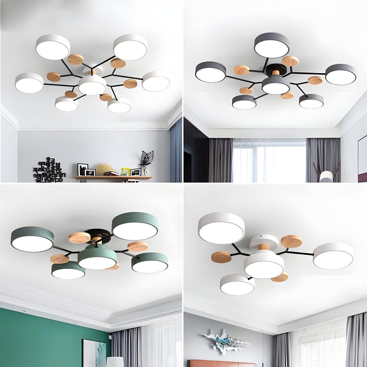 Modern Circular Semi Flush Mount LED Ceiling Light | Living Room