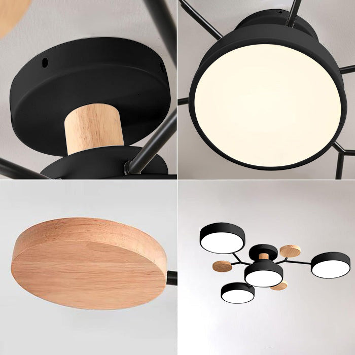 Modern Circular Semi Flush Mount LED Ceiling Light | Living Room