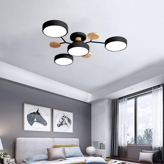 Modern Circular Semi Flush Mount LED Ceiling Light | Living Room