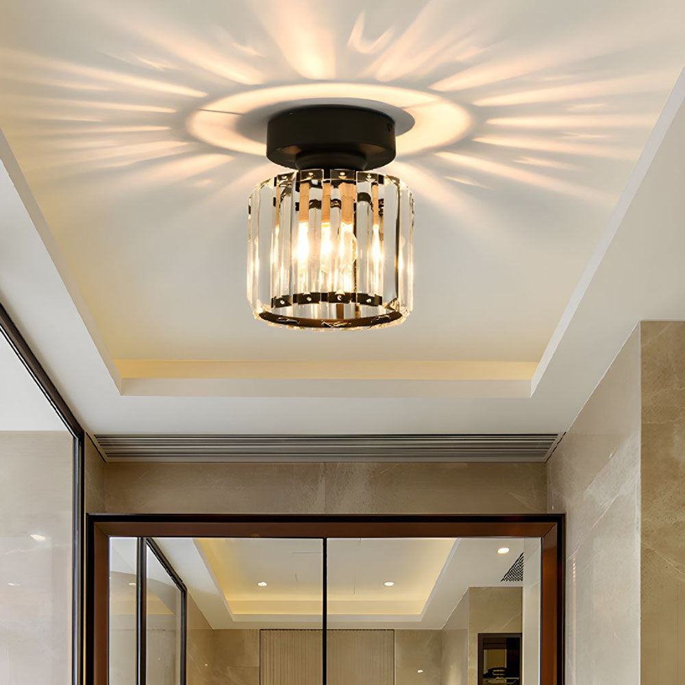 Radiant Modern Flush Mount Ceiling Light | Crystal Glow for Hallways