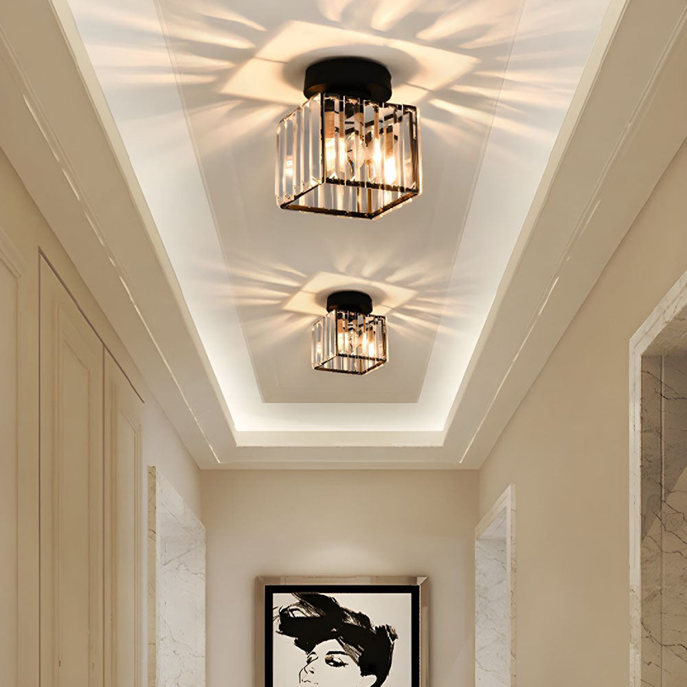 Radiant Modern Flush Mount Ceiling Light | Crystal Glow for Hallways