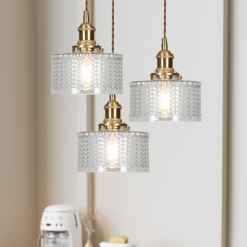 Vintage Glass Pendant Lights | Cylinder