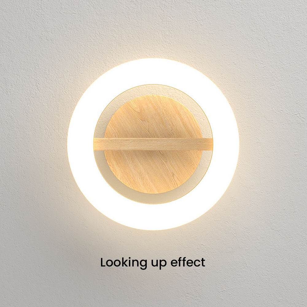 Wood Acrylic Round LED Ceiling Light | Minimalist