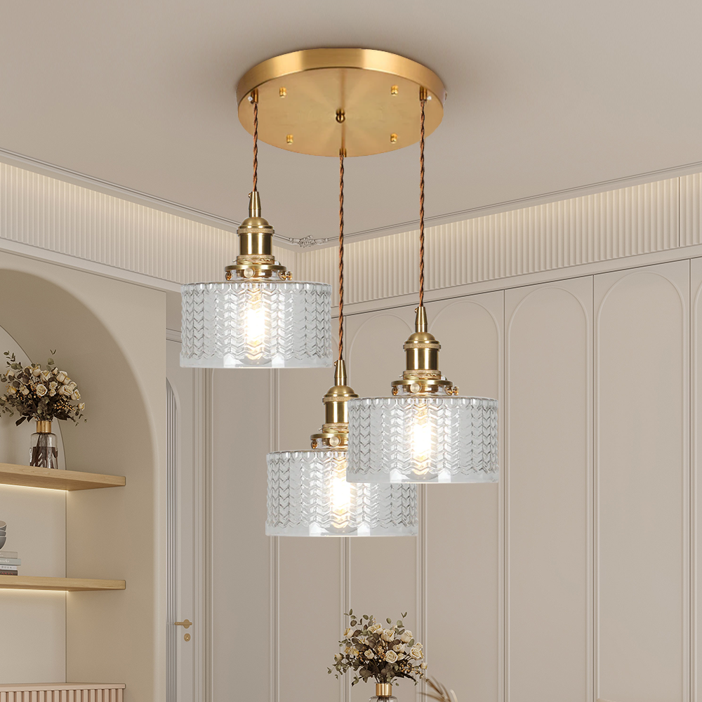 Vintage Glass Pendant Lights | Cylinder