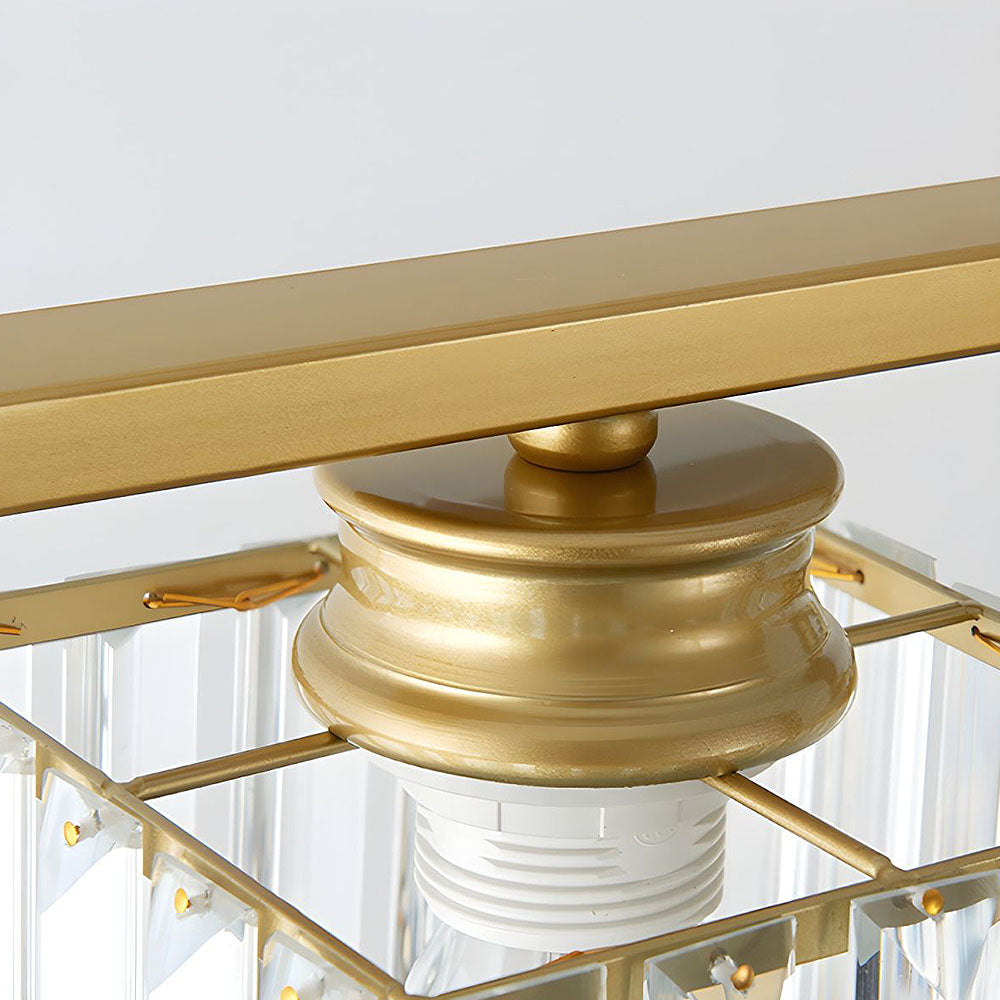 Nordic Modern Rectangular Glass Island Chandelier | Multi-Head LED Pendant Light