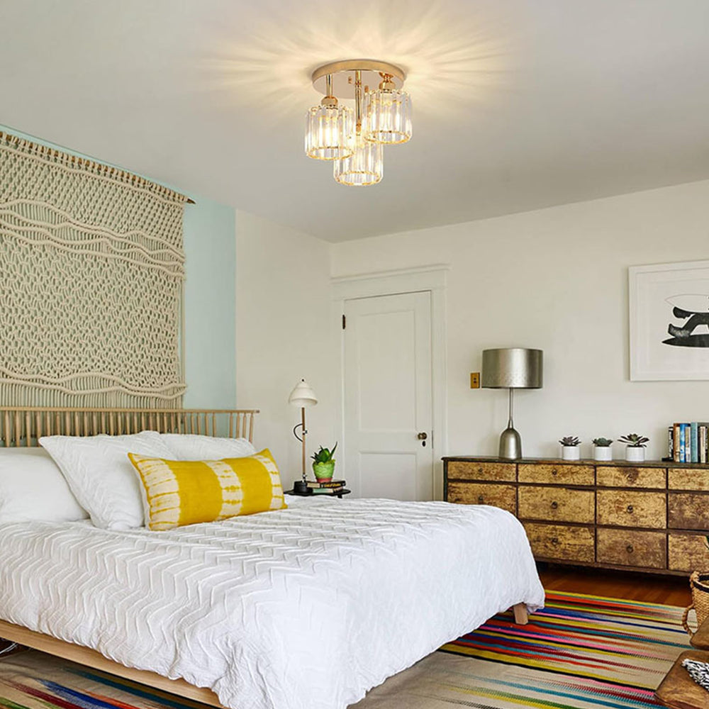 Crystal Semi Flush Ceiling Light | Elegant