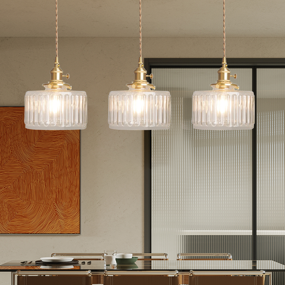 Vintage Glass Pendant Lights | Cylinder