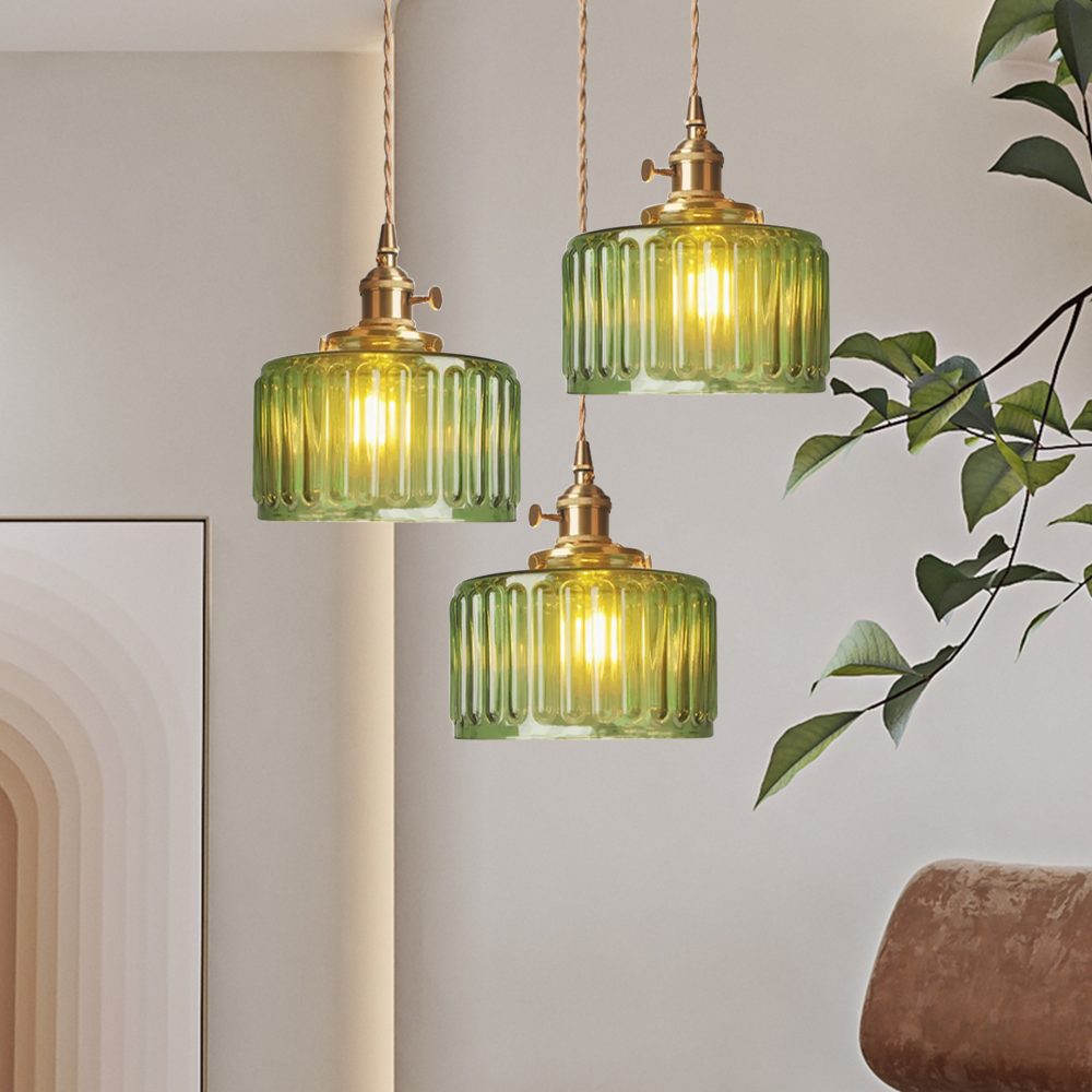Vintage Glass Pendant Lights | Cylinder