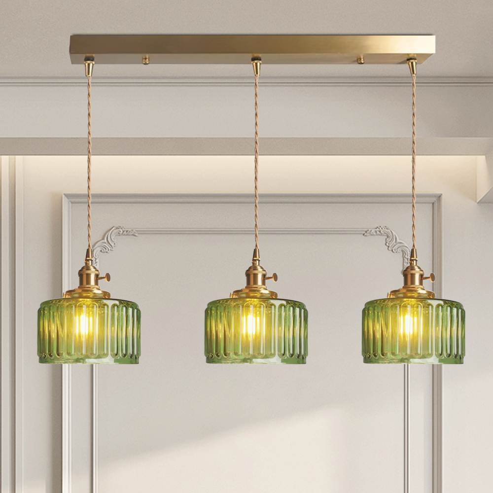 Vintage Glass Pendant Lights | Cylinder