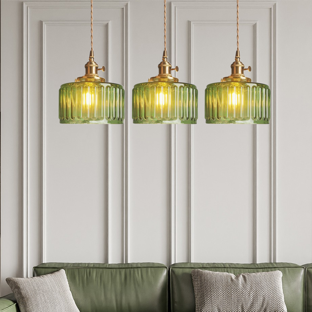 Vintage Glass Pendant Lights | Cylinder