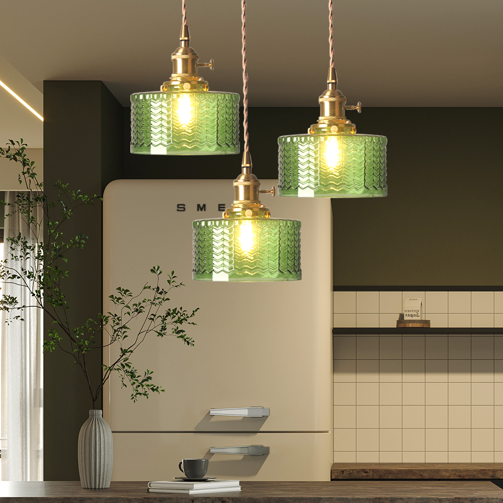 Vintage Glass Pendant Lights | Cylinder