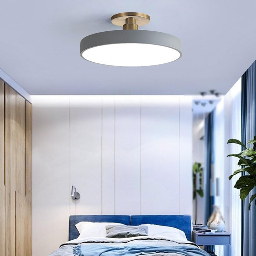 Modern Concise Circular LED Semi Flush Mount Ceiling Light | Minimalist Design