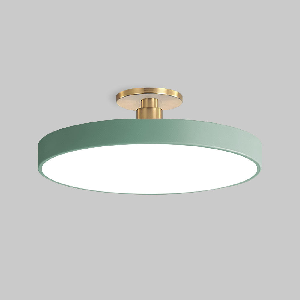Modern Concise Circular LED Semi Flush Mount Ceiling Light | Minimalist Design