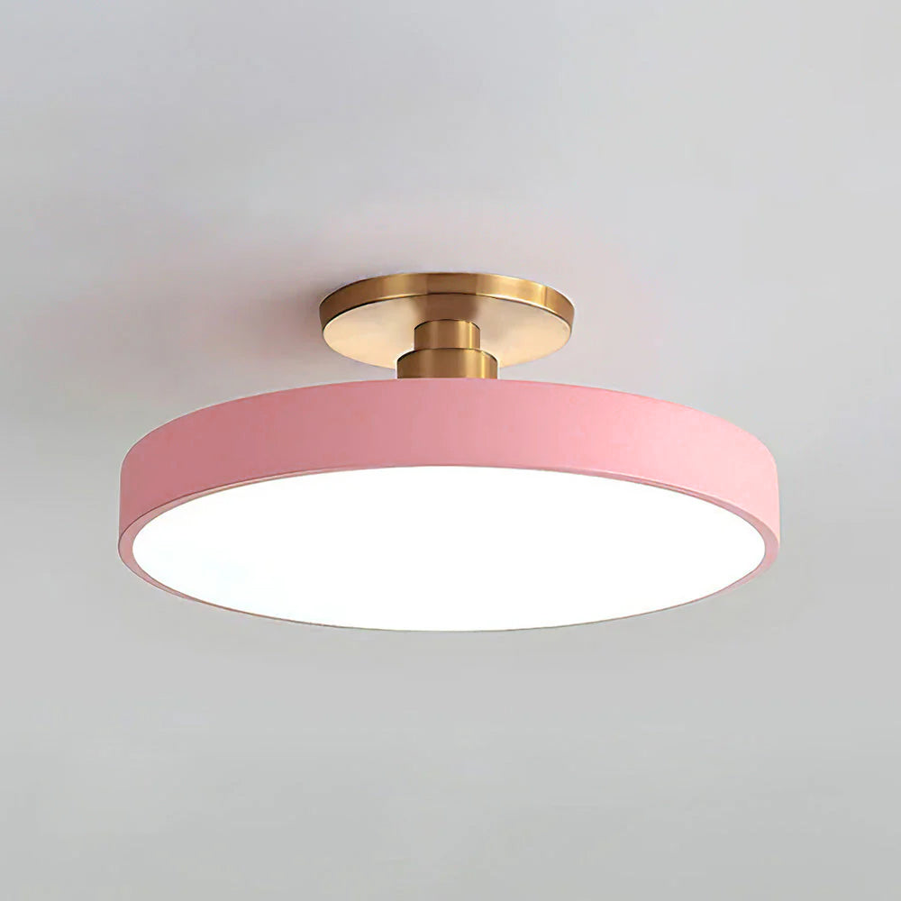 Modern Concise Circular LED Semi Flush Mount Ceiling Light | Minimalist Design