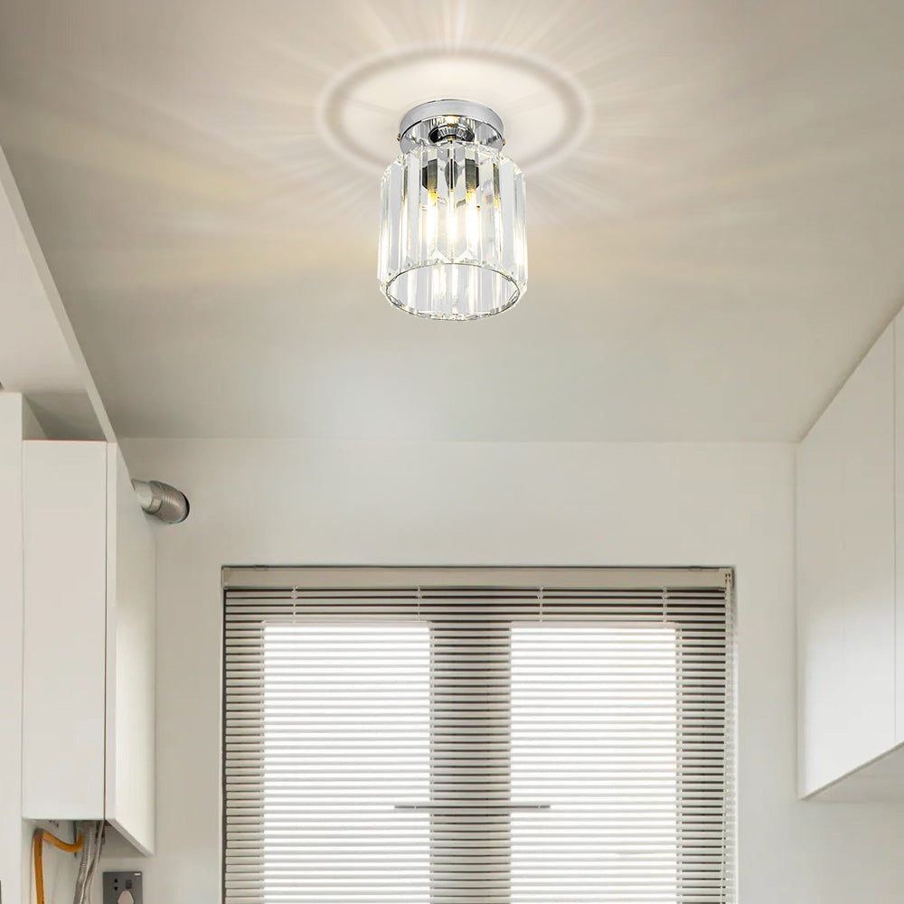 Radiant Modern Flush Mount Ceiling Light | Crystal Glow for Hallways