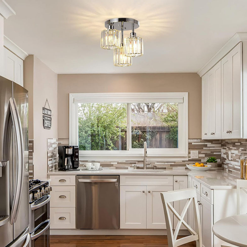 Crystal Semi Flush Ceiling Light | Elegant