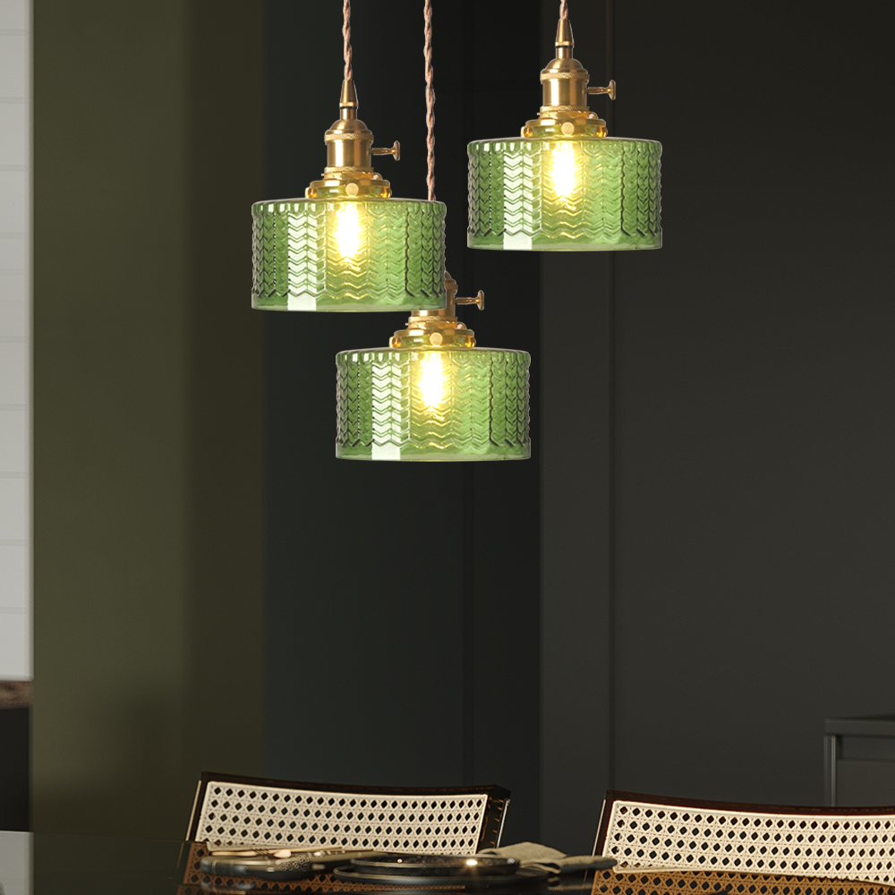 Vintage Glass Pendant Lights | Cylinder