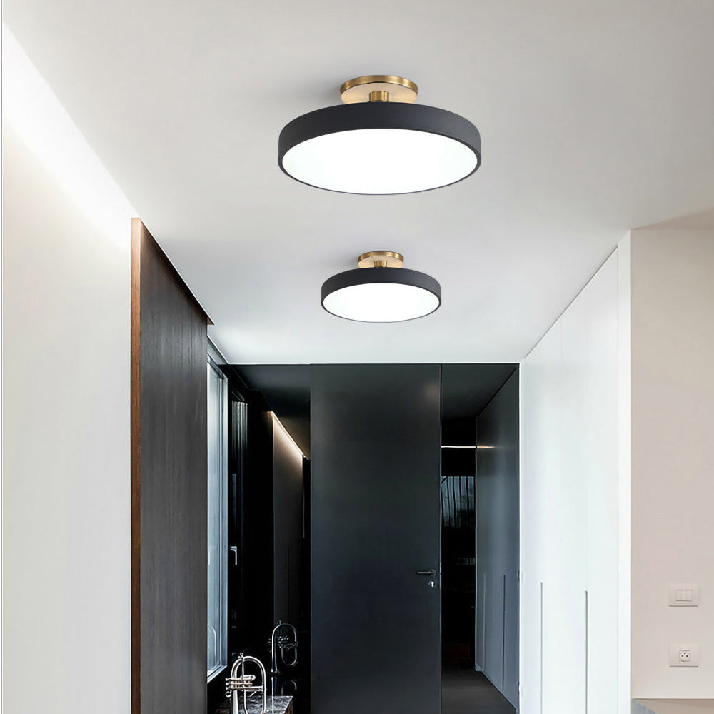 Modern Concise Circular LED Semi Flush Mount Ceiling Light | Minimalist Design