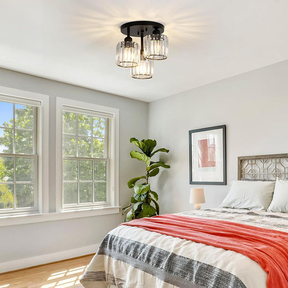 Crystal Semi Flush Ceiling Light | Elegant