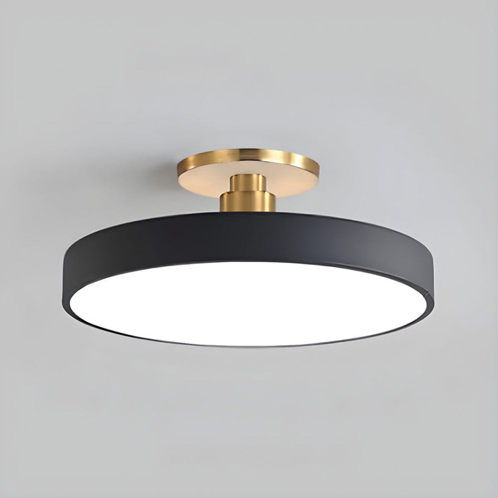 Modern Concise Circular LED Semi Flush Mount Ceiling Light | Minimalist Design