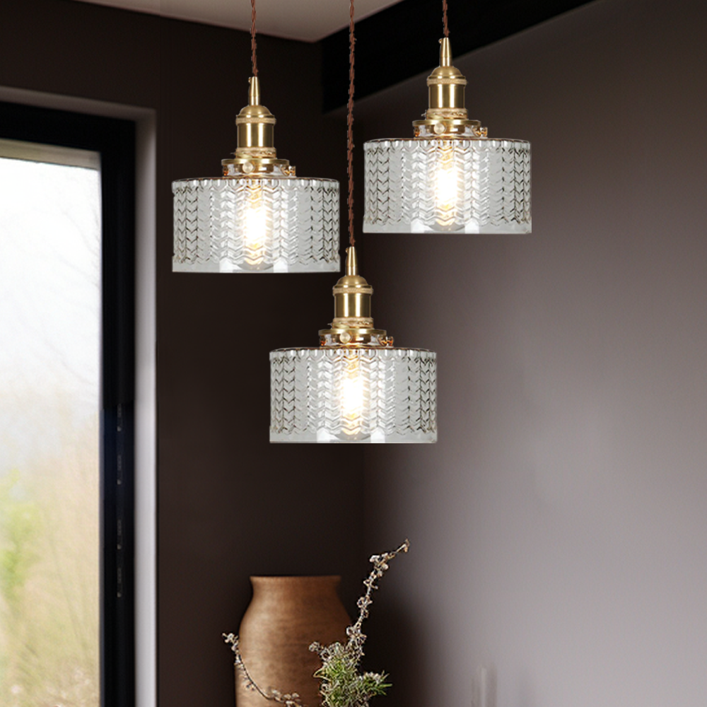 Vintage Glass Pendant Lights | Cylinder