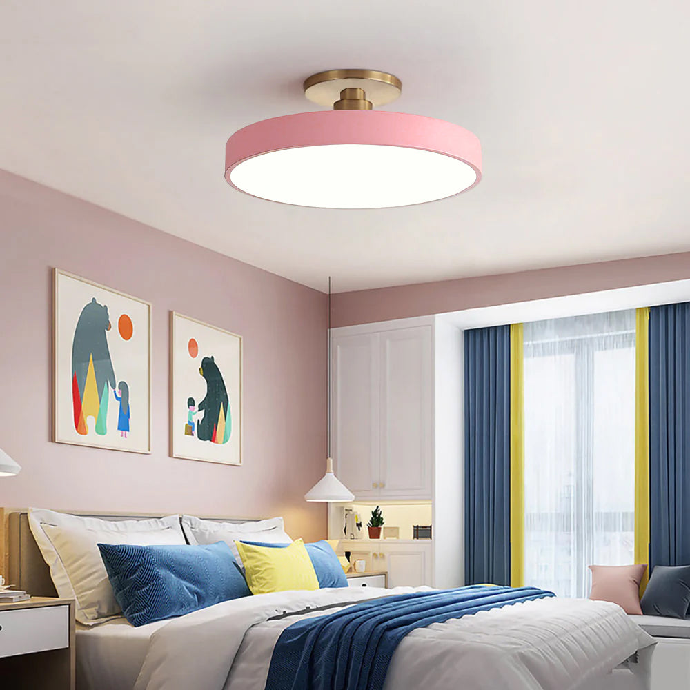Modern Concise Circular LED Semi Flush Mount Ceiling Light | Minimalist Design