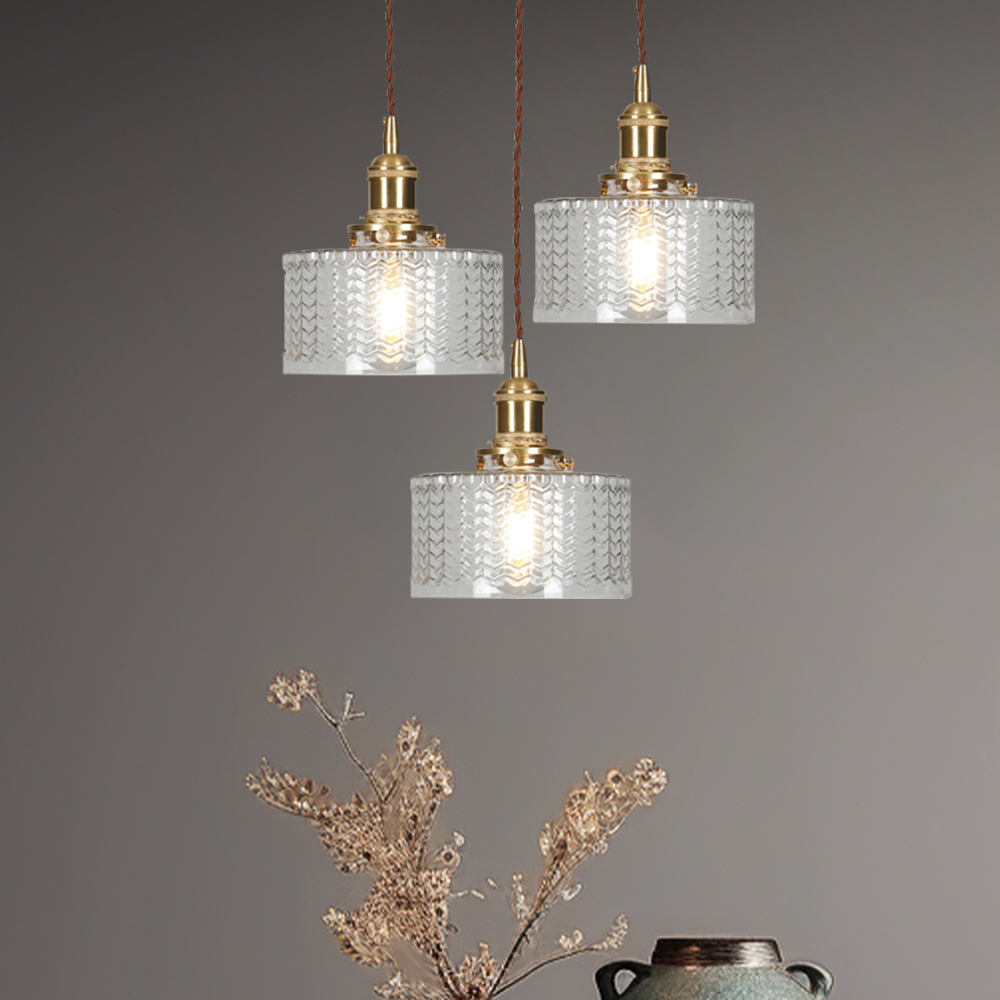 Vintage Glass Pendant Lights | Cylinder