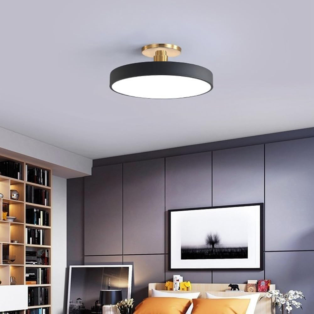 Modern Concise Circular LED Semi Flush Mount Ceiling Light | Minimalist Design