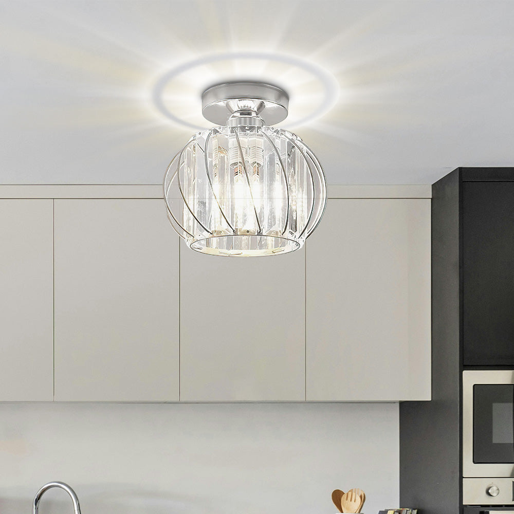 Luxury Glass Semi Flush Mount Ceiling Light | Nordic