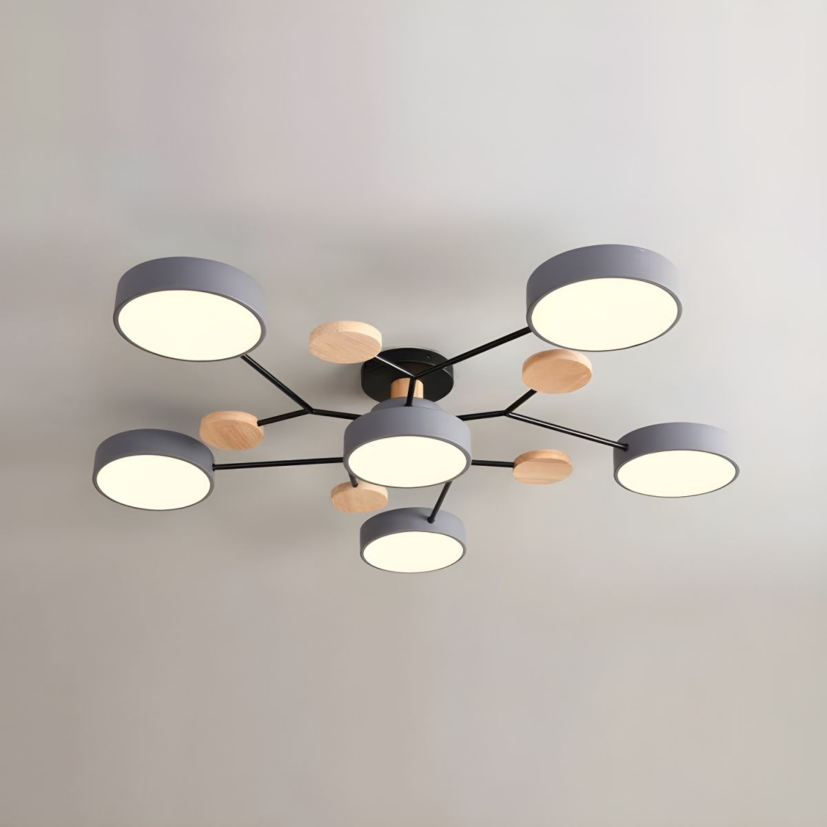 Modern Circular Semi Flush Mount LED Ceiling Light | Living Room