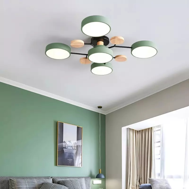 Modern Circular Semi Flush Mount LED Ceiling Light | Living Room