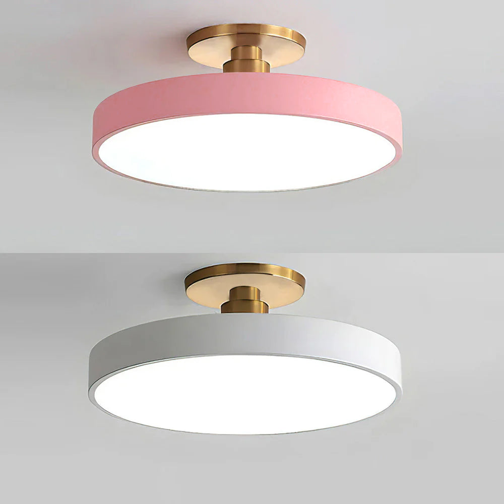 Modern Concise Circular LED Semi Flush Mount Ceiling Light | Minimalist Design