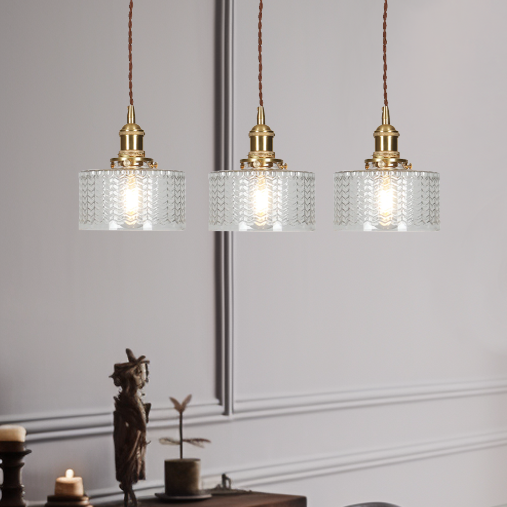 Vintage Glass Pendant Lights | Cylinder