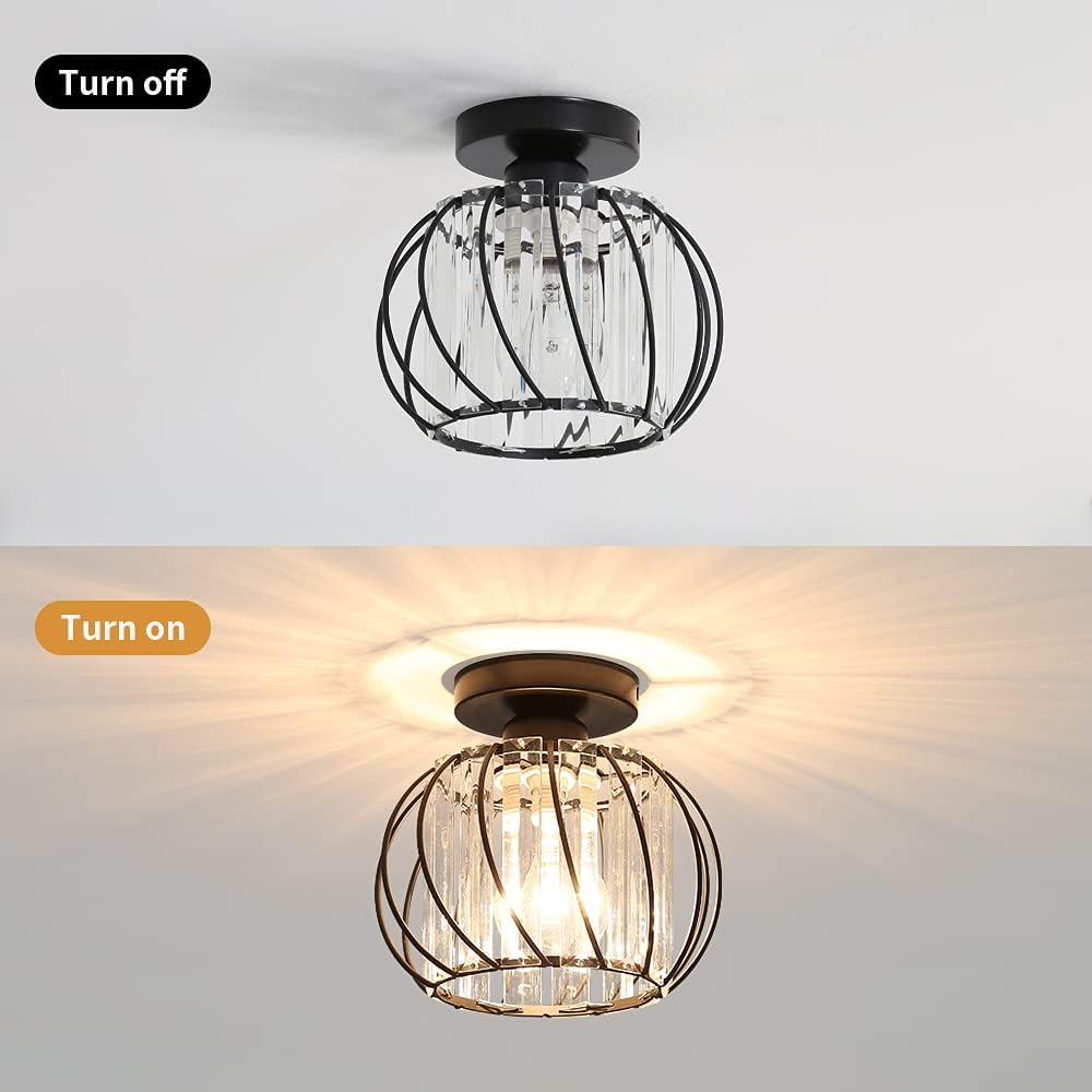 Luxury Glass Semi Flush Mount Ceiling Light | Nordic